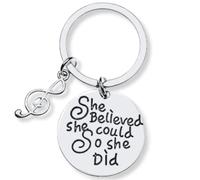Infinity Collection Music Keychain Gift - Musically She Believed She Could So She Did Keychain- Treble Clef Jewelry, Music Lover Gifts for Women, Teens and Girls