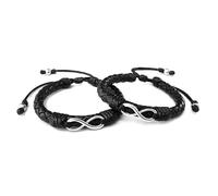 Infinity Couple Bracelets - Braided Leather Matching Set for Eternal Love