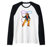 Infinity Cowgirl with Glowing Lasso Feminine Western Power Raglan Baseball Tee