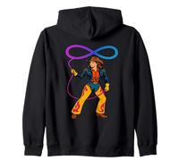 Infinity Cowgirl with Glowing Lasso Feminine Western Power Zip Hoodie