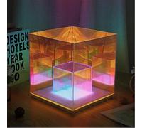 Infinity Cube Art Light Magic Cube Light LED Acrylic Decorative Lights Home Desktop Decoration Night Light for Bedroom Living Room Corridor Dining Room (Size : 22cm)