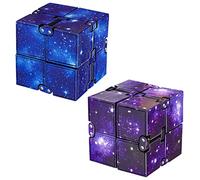 Infinity Cube Fidget Toy Stress Relief for Adults and Kids , Fidget Toy Cute Puzzle Flip Cube for Anxiety Relief and Killing Time… (Galaxy Blue & Purple)