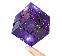 Infinity Cube Fidget Toy Stress Relief for Adults and Kids , Fidget Toy Cute Puzzle Flip Cube for Anxiety Relief and Killing Time… (Galaxy Purple)
