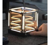Infinity Cube Light, Touch Dimmable LED Mirror Night Light with Abyss Effect, Futuristic Decor for Gaming Desk, Living Room, Bedroom