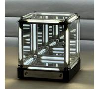 Infinity Cube Light, Touch Dimmable LED Mirror Night Light with Abyss Effect, Futuristic Decor for Gaming Desk, Living Room, Bedroom