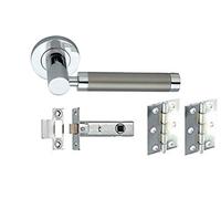 Infinity Decor 1 Set Internal Solid Zamac Lever on Rose 'ZISHAN' Door Handles Pack Latch Hinge