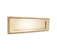 Infinity Decor 10” 250mm Georgian Style Rope Design Sprung Letter Plate in Polished Brass Ideal for Front Exterior Doors