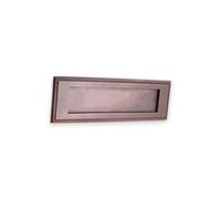 Infinity Decor 10” Solid Brass Georgian Rope Design Sprung Letter Plate Ideal for Front Doors (Aged Bronze)