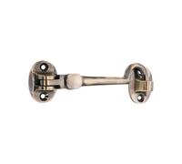 Infinity Decor 100mm Silent Brass Cabin Hook and Eyelet Antique Brass Latch | Durable Swivel Pivot Eye Hook Lock 4 Inch Anti Rattle Design for Doors, Gates, Windows, Sheds or Cabinets and Screws Included