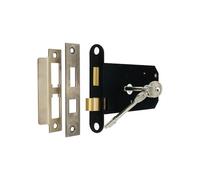 Infinity Decor 150mm Horizontal 3 Lever Mortice Sash Lock with Key - Iron Security Latch Lock Set Replaces Union 2077 (Antique Brass)