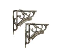 Infinity Decor 2 Pcs Matt Antique Heavy-Duty Scaffold Board Cast Iron Shelf Brackets Triangle Floating Wall Mounted Brackets for for Garden Shelve, Living Room, Outdoor Support