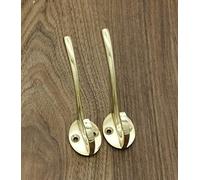 Infinity Decor 2 x Polished Brass Wall/Door Hooks Robe Hat Coat Hanger Storage -87mm