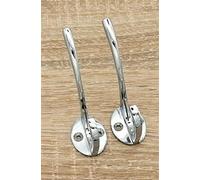 Infinity Decor 2 x Polished Chrome Brass Wall/Door Hooks Robe Hat Coat Hanger Storage - 87mm