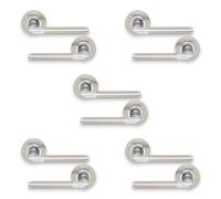Infinity Decor 5 Set of Quality Straight Oval Lever Door Handle Set - Dual Tone - Interior Use New