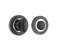 Infinity Decor® 50mm Round Thumb Turn & Emergency Release Lock- Privacy Thumb Twist Lock for Toilet/Bathroom WC Doors (Black & Chrome)
