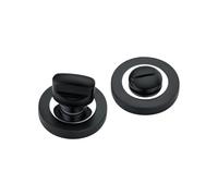 Infinity Decor® 50mm Round Thumb Turn & Emergency Release Lock- Privacy Thumb Twist Lock for Toilet/Bathroom WC Doors (Black & Chrome)