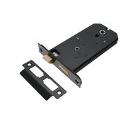 Infinity Decor 6” 150mm Horizontal 3 Lever Bathroom Mortice Sash Lock Matt Black Finish Internal Door Latch Lock Privacy Set