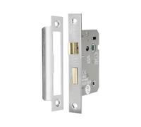 Infinity Decor 63mm & 75mm Bathroom Mortice Door Lock for Internal Wooden Doors - Warrington Certified & Security Purpose. (Satin Chrome, 63mm)