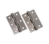 Infinity Decor 75mm (3Inch) Black Nickel Butt Hinges Pair - Cupboard Cabinet Steel Hing for Interior and Exterior Wooden Doors