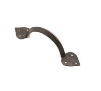 Infinity Decor 8" Hand Forged Wrought Iron Blacksmith D Pull Handles Spear Leaf Arrow/Bean Penny End Kitchen Cabinet Drawer Cupboard Door Pull Handles Beeswax (Spear Leaf Arrow End)