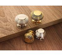 Infinity Decor Aged Brass/Nickel Antique Beehive Cabinet Cupboard Knob 2 Sizes Solid Brass (Aged Brass, 30mm)