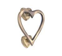 Infinity Decor Antique Brass Heart Shaped Door Knocker - High Quality Solid Brass Door Knocker for Front Entrance Door Gate Furniture