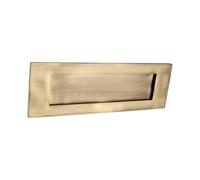 Infinity Decor Antique Brass Victorian Style 12” 300mm Solid Brass Sprung Letter Box Postal Plate for Interior and Exterior Doors