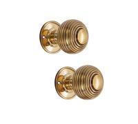 Infinity Decor Antique Style Large Solid Brass Beehive 60mm Door Knob Various finishes (Aged Brass)