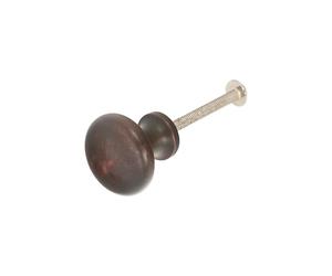 Infinity Decor Antique Style Solid Brass Round Cabinet Knobs Pull Handles - Aged Bronze (Mushroom Small)