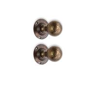 Infinity Decor Antique Victorian Hammered Pattern Ball Round Door Knobs Pairs 45mm Pull Handles Set - for Both Interior & Exterior Doors