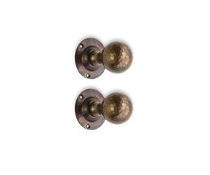 Infinity Decor Antique Victorian Hammered Pattern Ball Round Door Knobs Pairs 45mm Pull Handles Set - for Both Interior & Exterior Doors