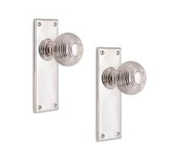 Infinity Decor Beehive Knob on Backplate Latch Handle Polished Nickel 150mm