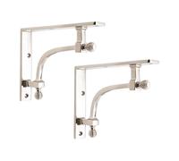 Infinity Decor Beehive Medium Shelf Bracket Support Solid Brass Pair Sturdy and Secure Shelving for Internal & External Walls (Polished Nickel)