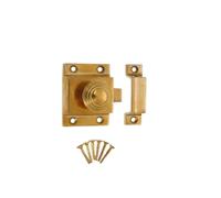 Infinity Decor Beehive Polished Brass Kitchen Cupboard Catch with Attached Thumb Turn Latch Lock - Suitable for Wardrobe Dresser Furniture Doors