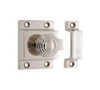 Infinity Decor Beehive Polished Nickel Solid Brass Kitchen Cupboard Catch with Attached Thumb Turn Latch Lock - Suitable for Wardrobe Dresser Furniture Doors