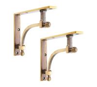 Infinity Decor Beehive Reeded Shelf Brackets Heavy Duty Wall Mounted Solid Brass 260mm x 160mm Use for Shelves, Kitchen Shelves Brass / Nickel & Living Room (Aged Brass)