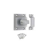 Infinity Decor Beehive Satin Chrome Solid Brass Kitchen Cupboard Catch with Attached Thumb Turn Latch Lock - Suitable for Wardrobe Dresser Furniture Doors