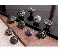 Infinity Decor Black Cast Iron Round Cupboard Knob Chest Drawer Handle Cabinet Kitchen Pull (426)
