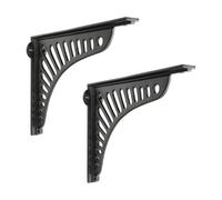 Infinity Decor Cast Iron Shelf Brackets Pair Elongated Cutout Design Heavy-Duty Secure Shelving 260mm x 210mm for Interior & Exterior Projects Functional & Decorative