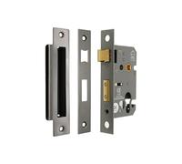 Infinity Decor CE Approved 2.5” Euro Profile Mortice Sash Lock Set Cylinder Keyhole Security- for Internal and External Doors (Black Nickel)
