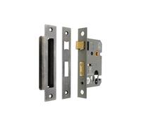 Infinity Decor CE Approved 2.5” Pewter Euro Profile Mortice Sash Lock Set Cylinder Keyhole Security- for Internal and External Doors