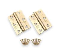 Infinity Decor CE7 Ball Bearing Butt Hinges Pack 80mm x 52mm - Ideal for Room Door, Bathroom Door, Kitchen Cabinet, Case, Windows (Electro Brass)