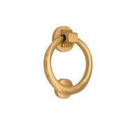 Infinity Decor Classic Ring Shaped Door Knocker - 5" Solid Brass Front Door Furniture Knocker (Satin Brass)