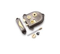 Infinity Decor Cromwell Cast Iron Rim Latch Bath Bedroom Lock Door Knob Handle Sets - Nickel (Rim Lock only)
