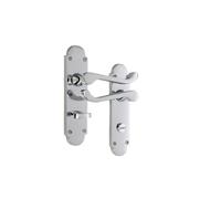 Infinity Decor Curved Internal Lever Door Handle on Half Round Backplate Pair Polished Chrome Bathroom Handles Ideal for Interior & Exterior Doors