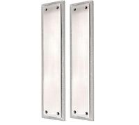 Infinity Decor Georgian Style Solid Brass Finger Push Plate in Polished Chrome Finish 280mm Ideal for Internal or External Front Door Gates (Pack of 2)