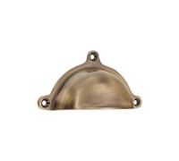 Infinity Decor Half Moon Cottage Cup Pull in Antique Brass Finish 100mm - Solid Brass Kitchen Cabinet Cupboard Chest Drawer Door Pull Handle