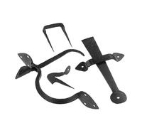 Infinity Decor Hand Forged Iron 8" Suffolk Arrow End Thumb Latch Door Set Beeswax Finish - for Garden Wooden Gate and Shed Doors