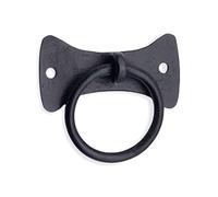 Infinity Decor Hand Forged Iron Butterfly Cabinet Ring Drop Pull Old Vintage Retro Design Matt Black Finish 68mm- Kitchen Cabinet Cupboard Chest Door Handle
