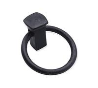 Infinity Decor Hand Forged Iron Cabinet Ring Drop Pull Old Vintage Retro Design Matt Black Finish 65mm - Kitchen Cupboard Dresser Trunk Chest Wardrobe Door Handle